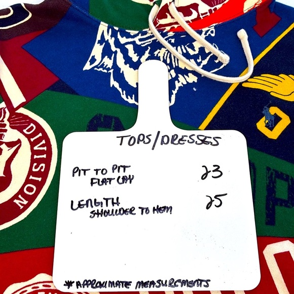 Polo Ralph Lauren Pennant Print Hoodie Collegiate Fleece Blue/Red Sweatshirt M - Picture 4 of 10